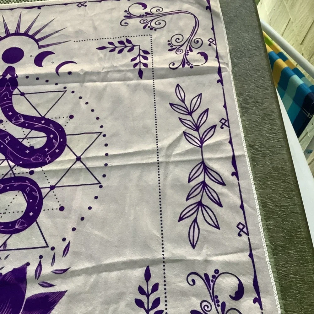 Own Your Power Snake Lotus Moon Phase Tapestry Wall Hanging Purple 29x28